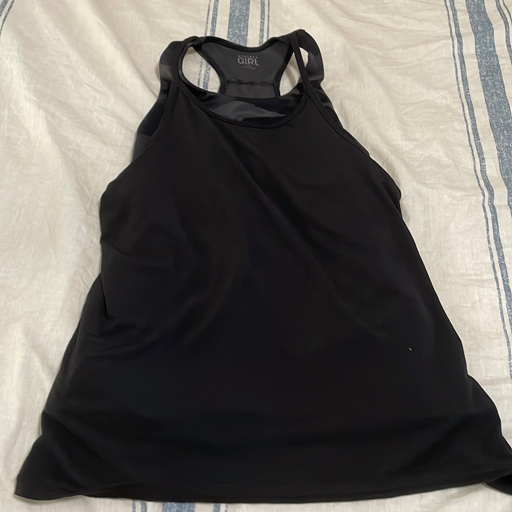 athleta girl 2 layer black and black camo tank top
